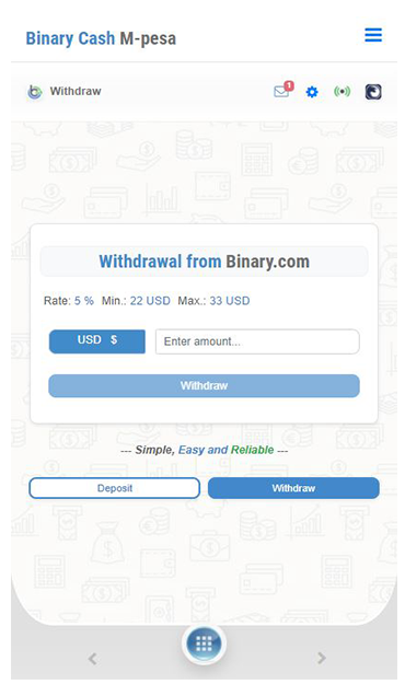 Binary Cash M-pesa